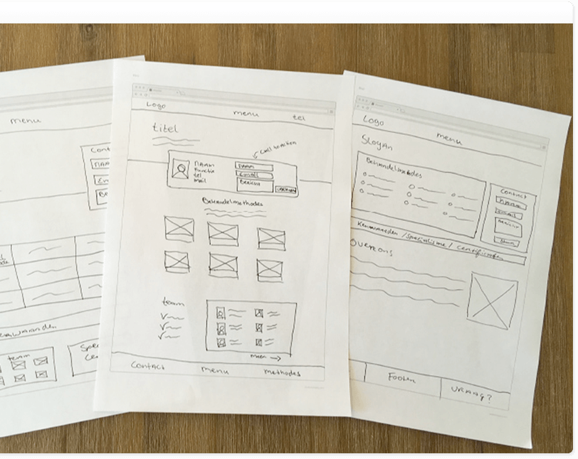 Webdesign schetsen
