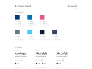 Styleguide webdesign De Nieuwe Kracht